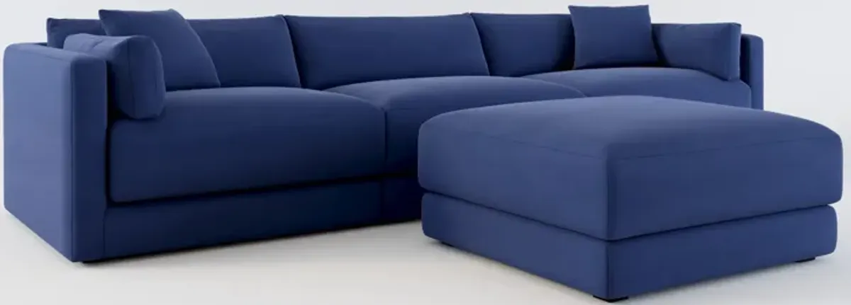 Malibu 3-Piece Sofa and Ottoman - Abington Indigo