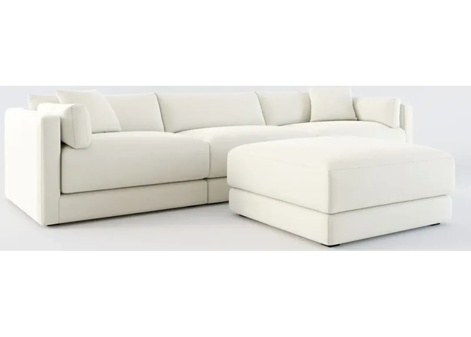 Malibu 3-Piece Sofa and Ottoman - Anders Ivory