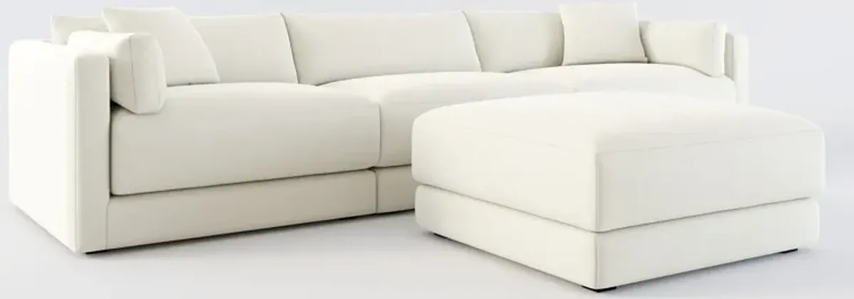 Malibu 3-Piece Sofa and Ottoman - Anders Ivory