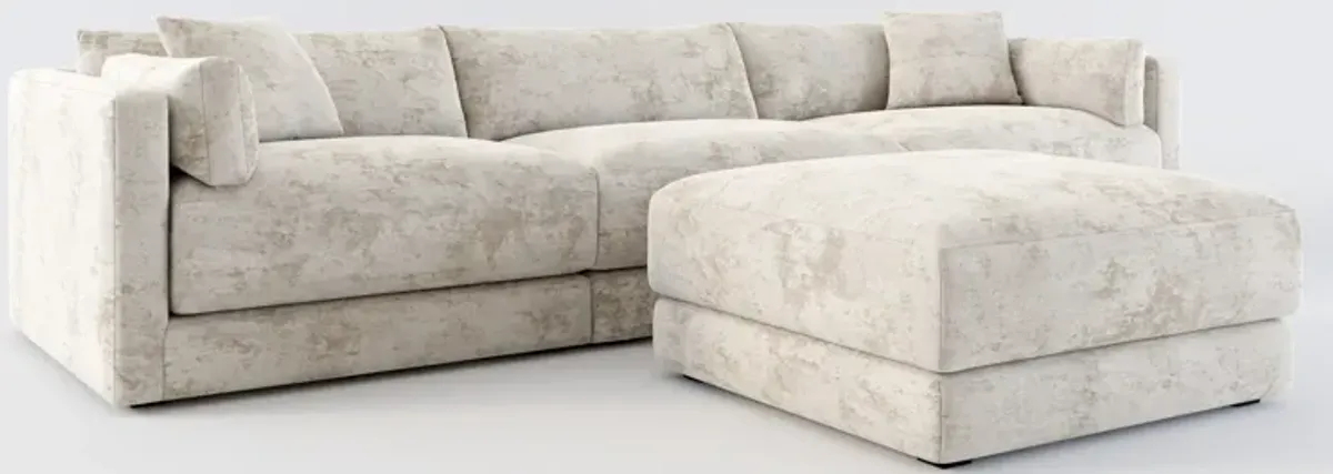 Malibu 3-Piece Sofa and Ottoman - Hearth Cement