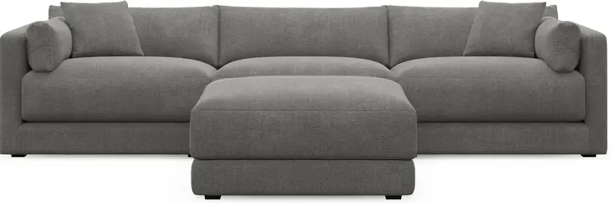 Malibu 3-Piece Sofa and Ottoman - Living Large Charcoal