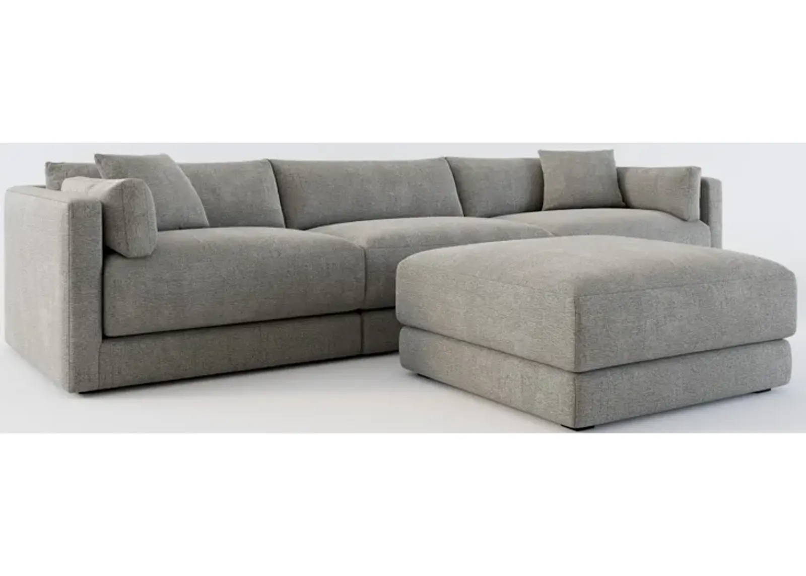 Malibu 3-Piece Sofa and Ottoman - Living Large Charcoal