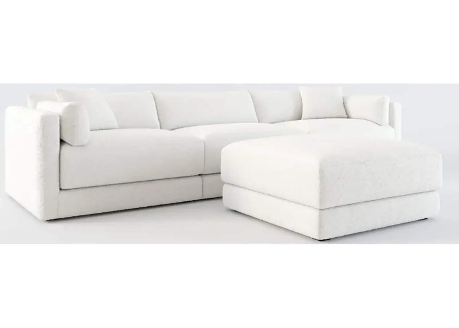 Malibu 3-Piece Sofa and Ottoman - Bloke Snow