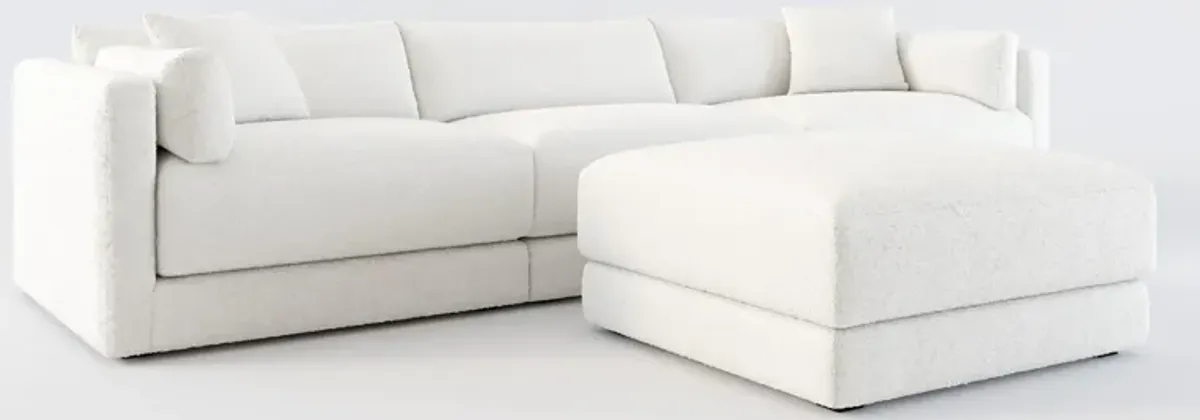 Malibu 3-Piece Sofa and Ottoman - Bloke Snow