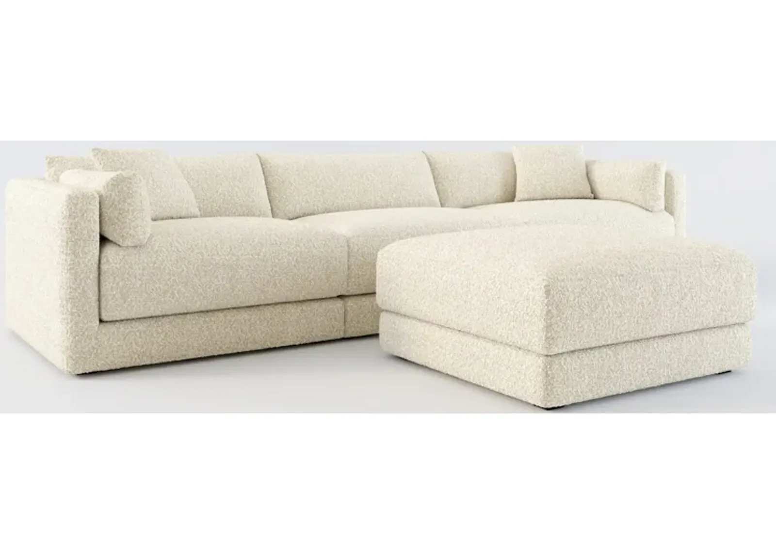 Malibu 3-Piece Sofa and Ottoman - Bloke Cotton