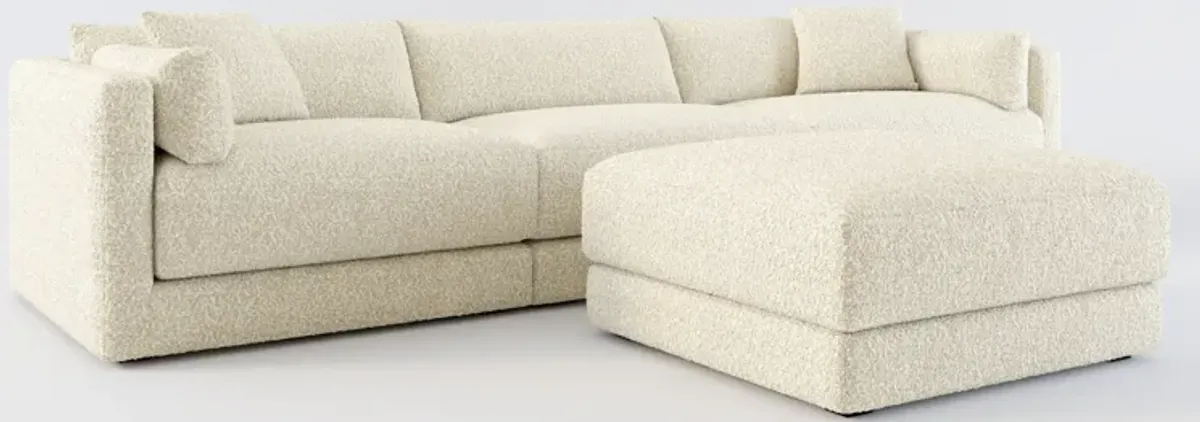 Malibu 3-Piece Sofa and Ottoman - Bloke Cotton