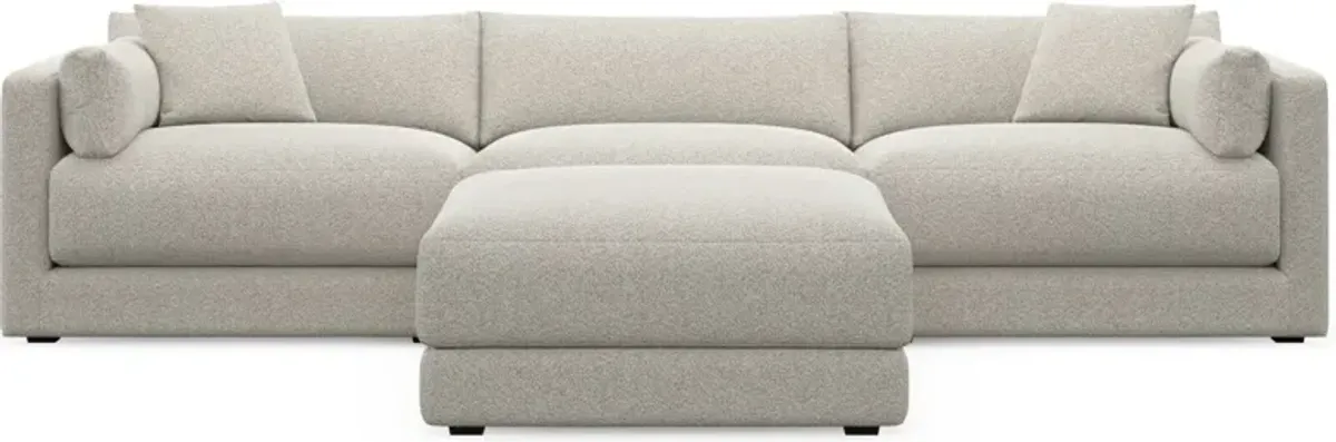 Malibu 3-Piece Sofa and Ottoman - Muse Stone