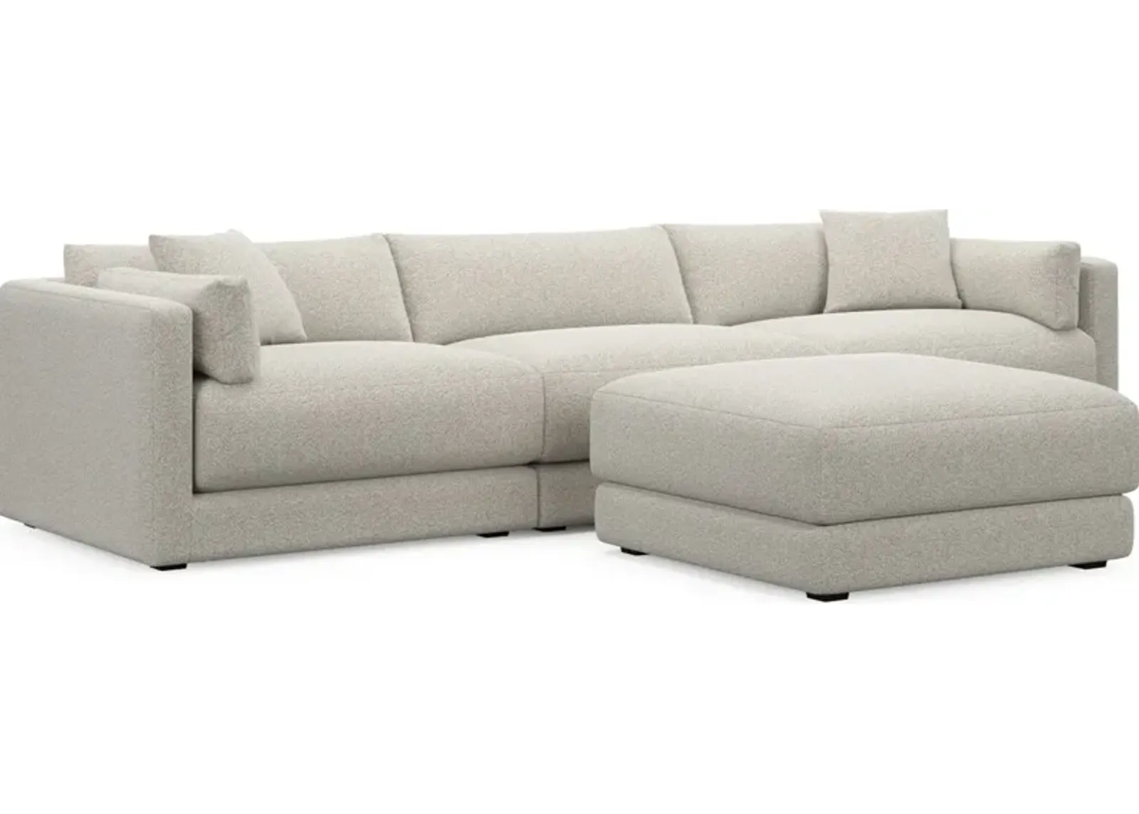 Malibu 3-Piece Sofa and Ottoman - Muse Stone