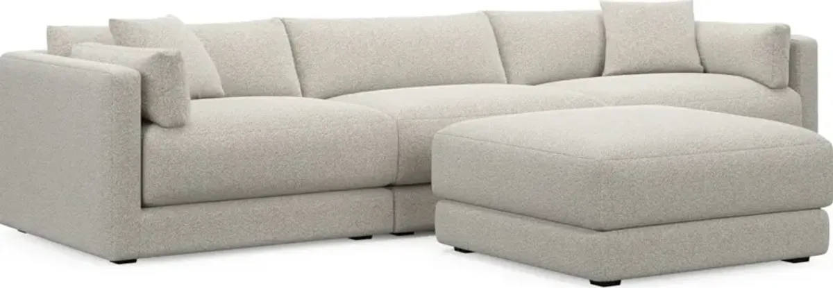 Malibu 3-Piece Sofa and Ottoman - Muse Stone