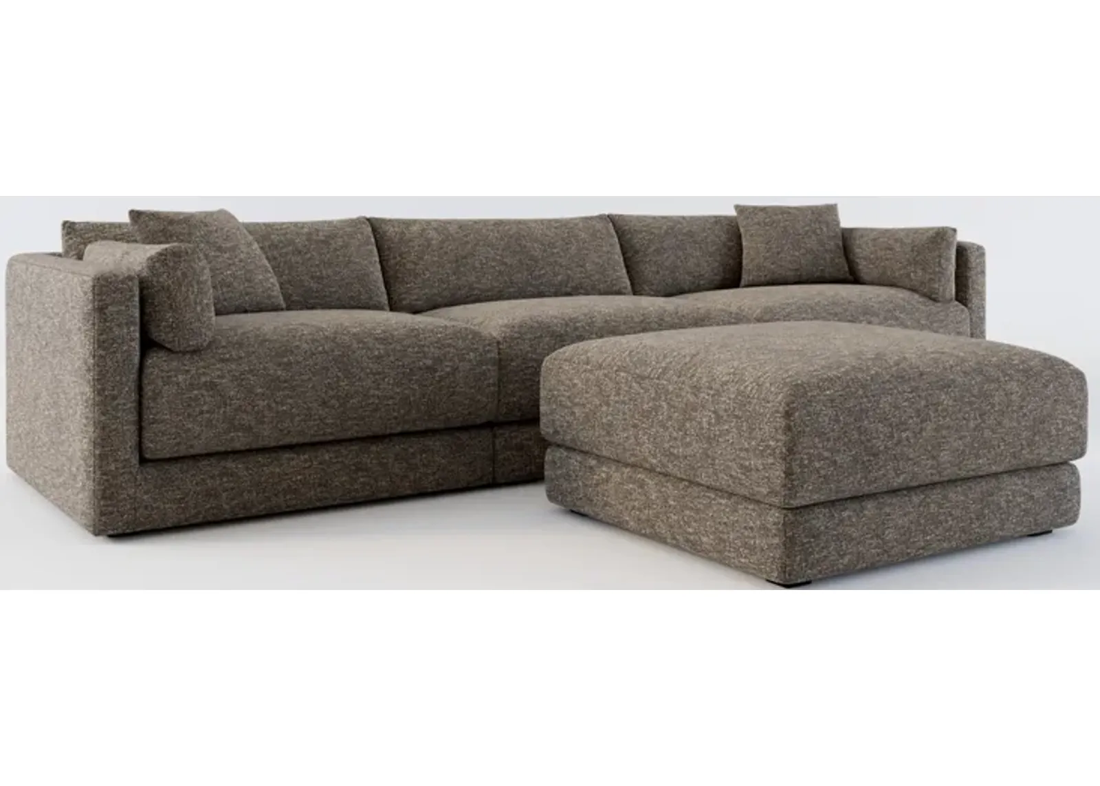 Malibu 3-Piece Sofa and Ottoman - M Walnut