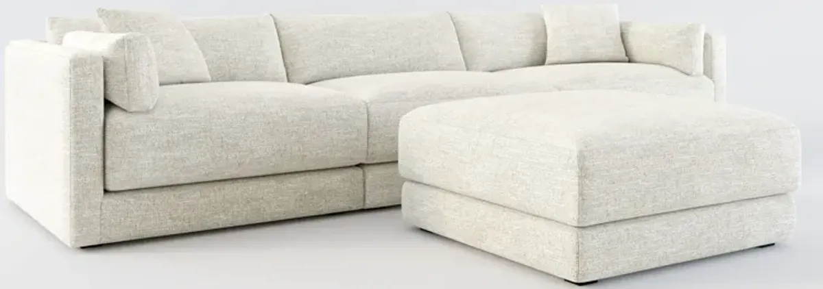 Malibu 3-Piece Sofa and Ottoman - M Ivory