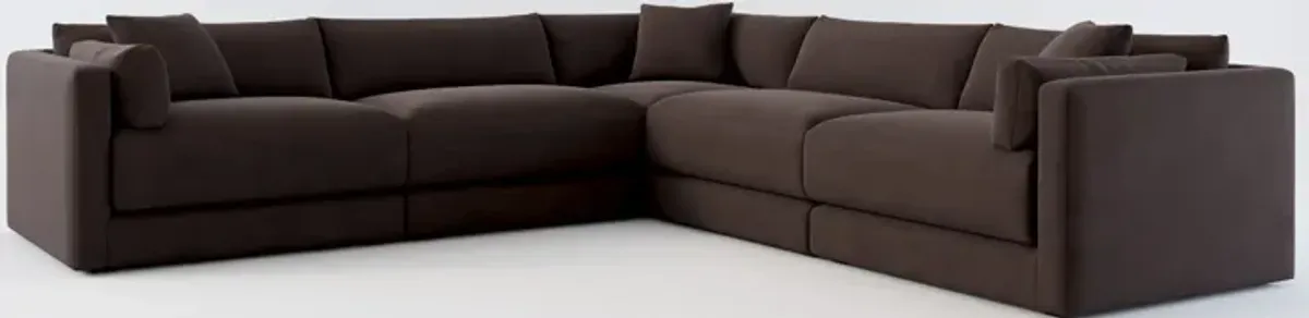 Malibu 5-Piece Sectional - Merrimac Dark Brown