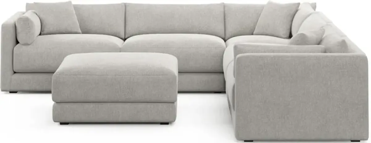 Malibu 5-Piece Sectional and Ottoman - Burmese Granite