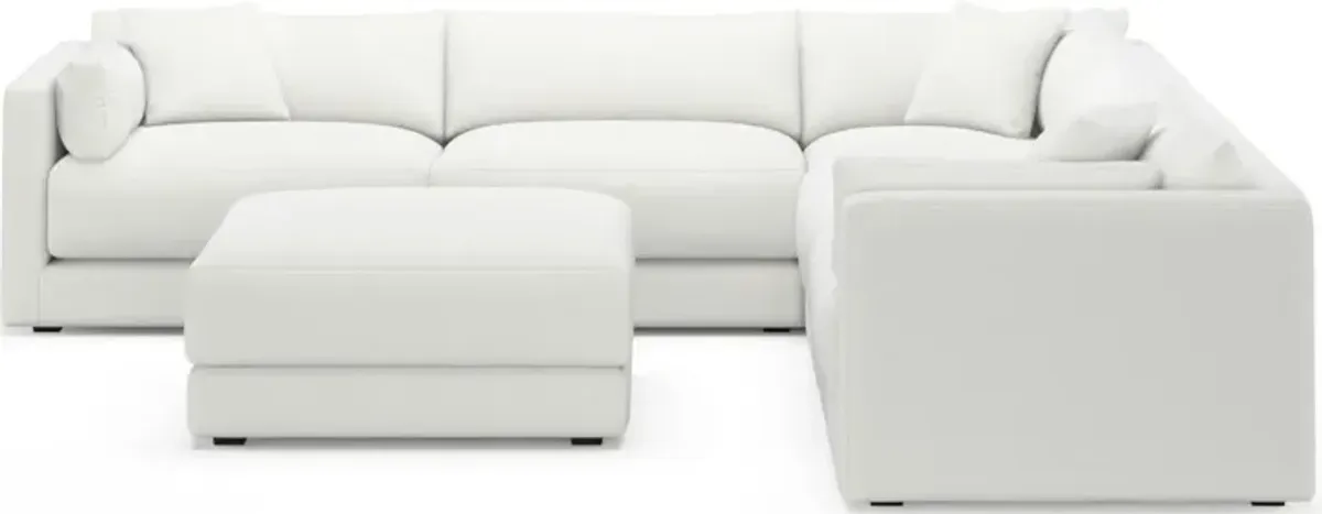 Malibu 5-Piece Sectional and Ottoman - Contessa Vanilla