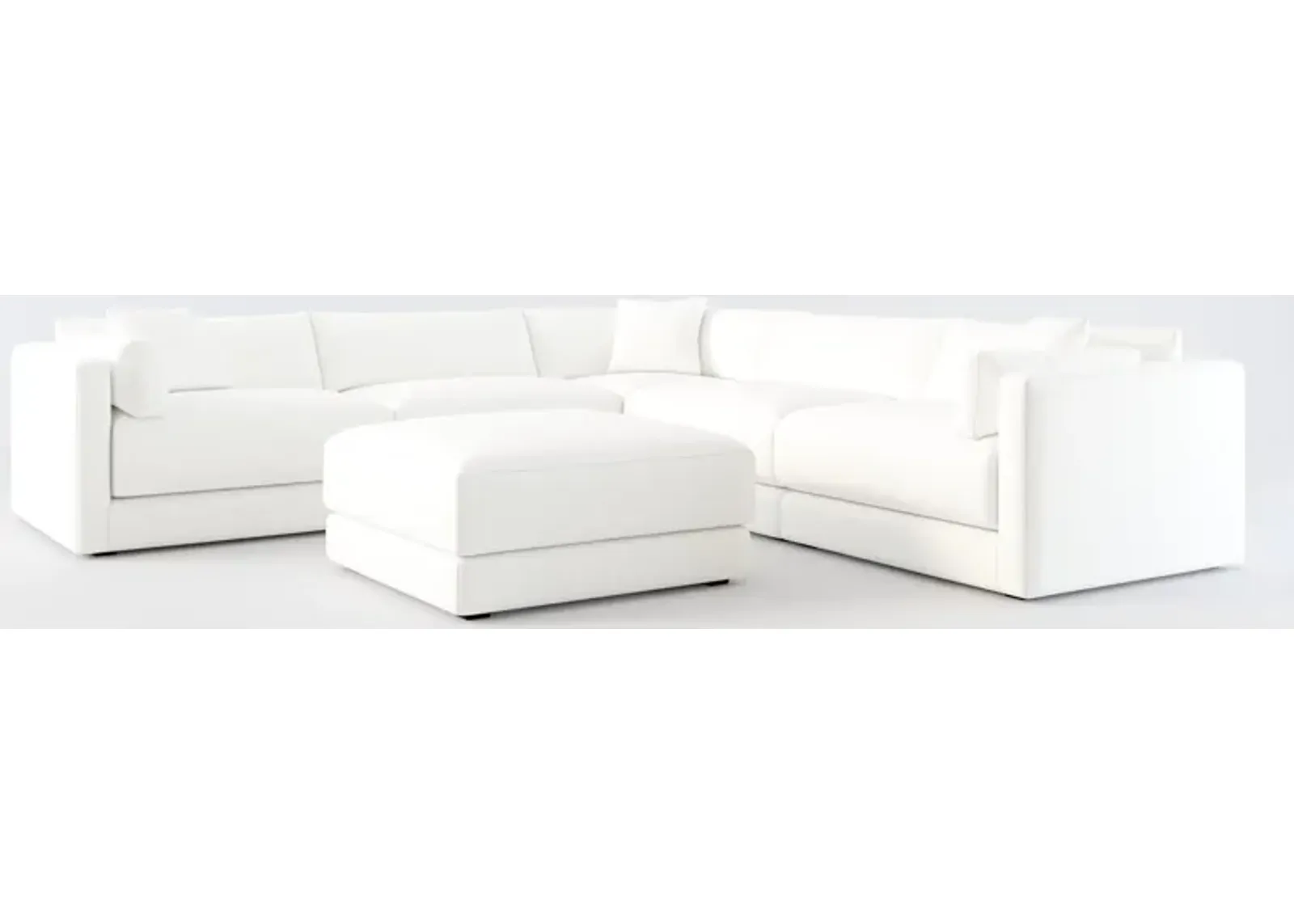 Malibu 5-Piece Sectional and Ottoman - Contessa Vanilla