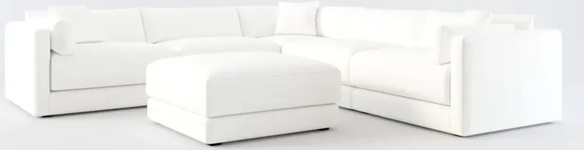 Malibu 5-Piece Sectional and Ottoman - Contessa Vanilla