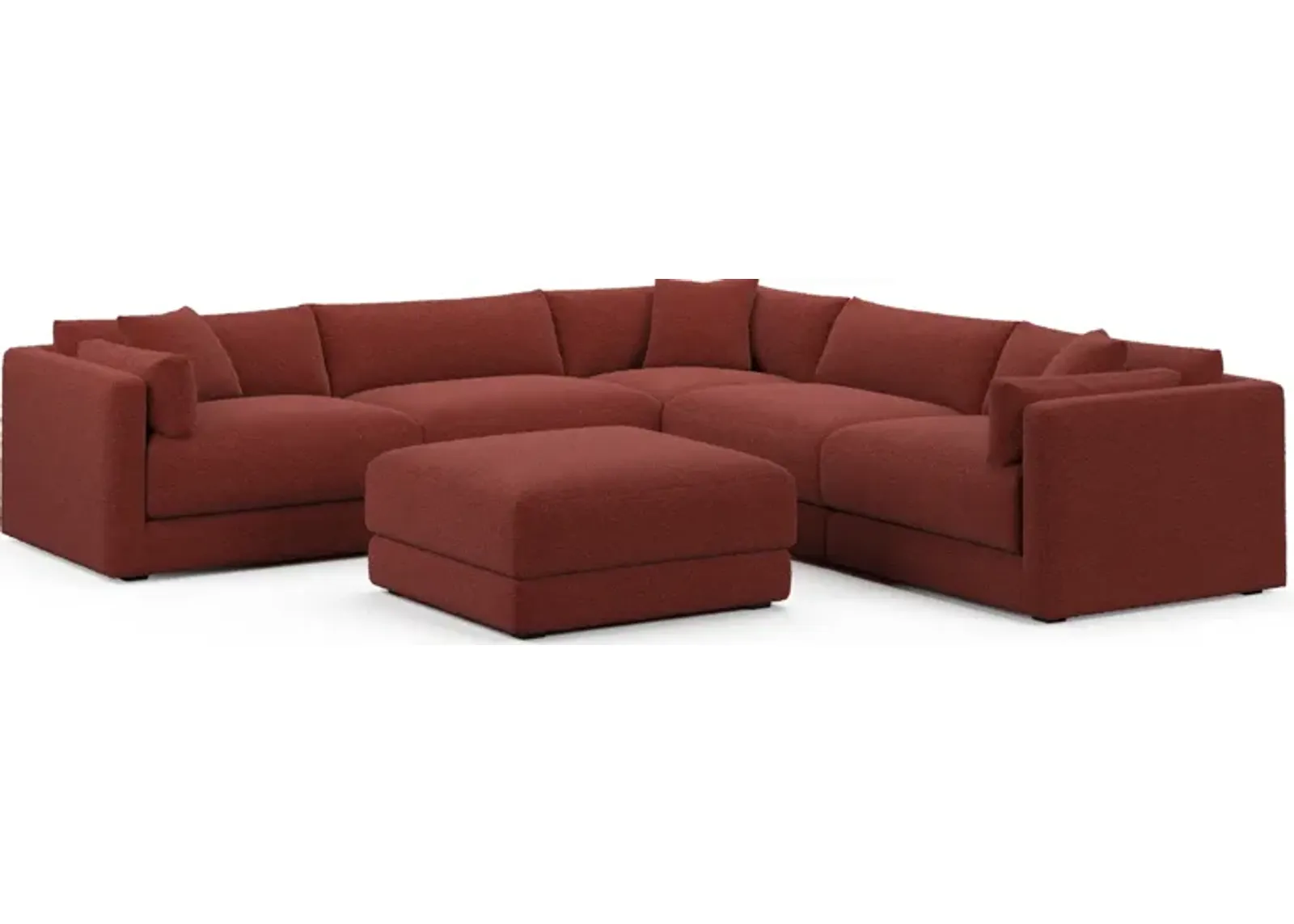 Malibu 5-Piece Sectional and Ottoman - Bloke Brick