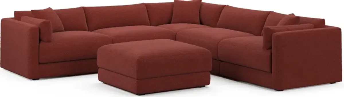 Malibu 5-Piece Sectional and Ottoman - Bloke Brick