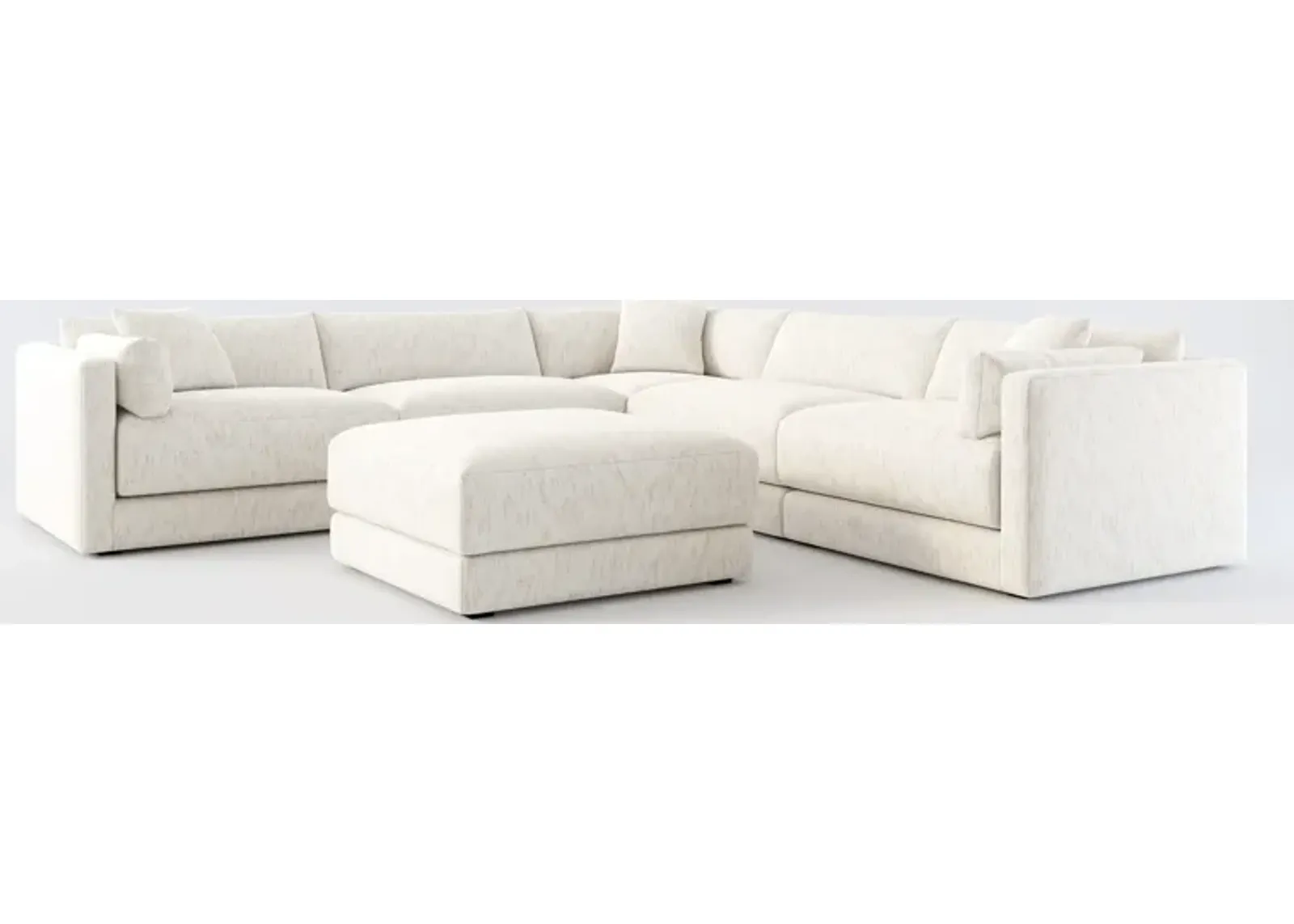 Malibu 5-Piece Sectional and Ottoman - P.T. Cream