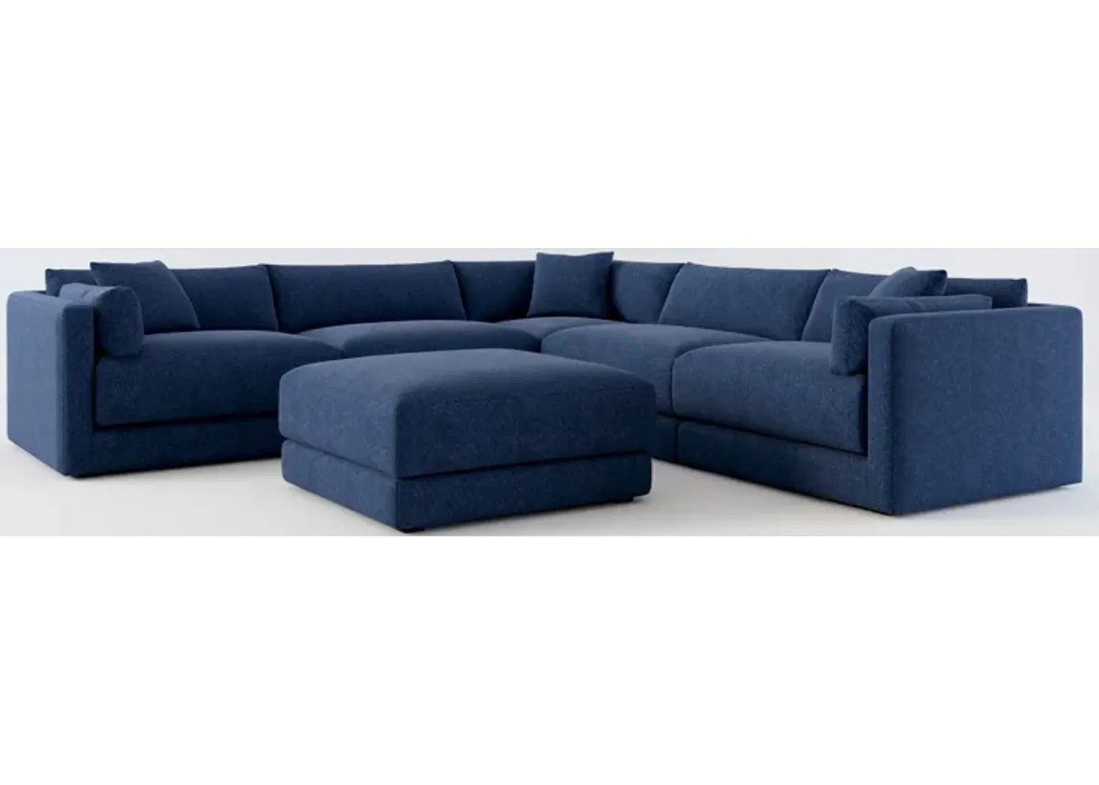 Malibu 5-Piece Sectional and Ottoman - Oslo Navy