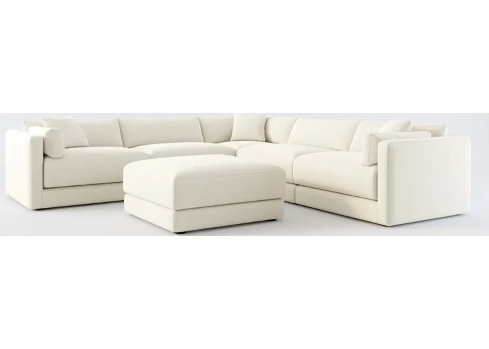 Malibu 5-Piece Sectional and Ottoman - Curious Pearl