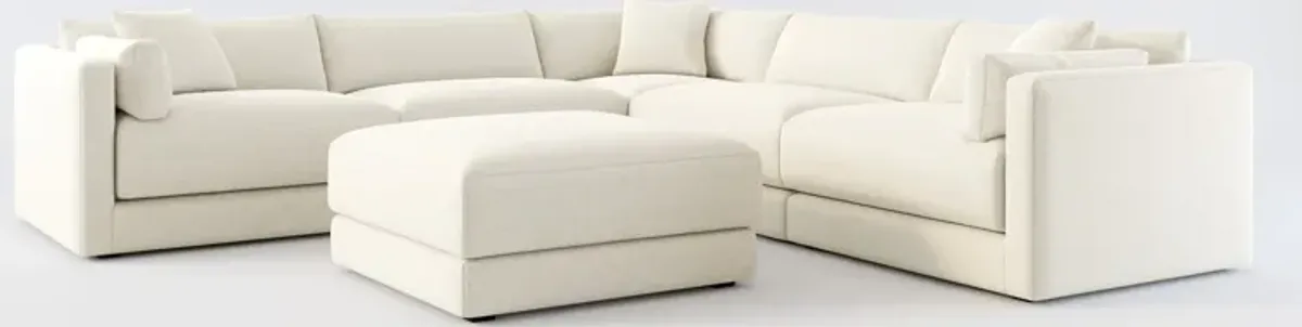 Malibu 5-Piece Sectional and Ottoman - Curious Pearl