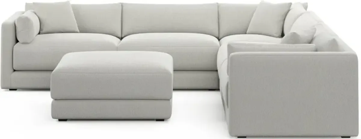 Malibu 5-Piece Sectional and Ottoman - Oslo Snow