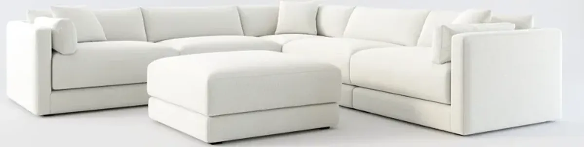 Malibu 5-Piece Sectional and Ottoman - Oslo Snow