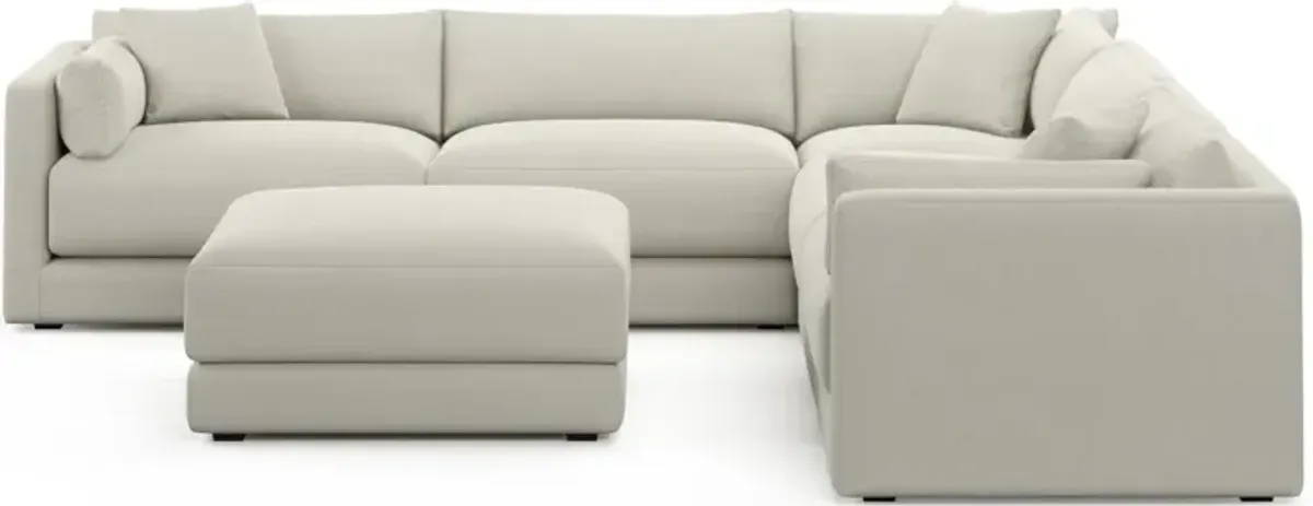 Malibu 5-Piece Sectional and Ottoman - Anders Ivory