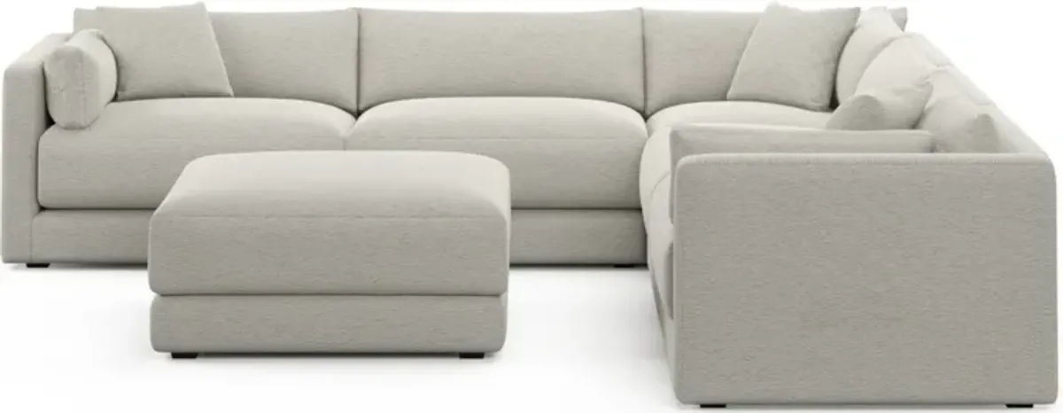 Malibu 5-Piece Sectional and Ottoman - Everton Grey