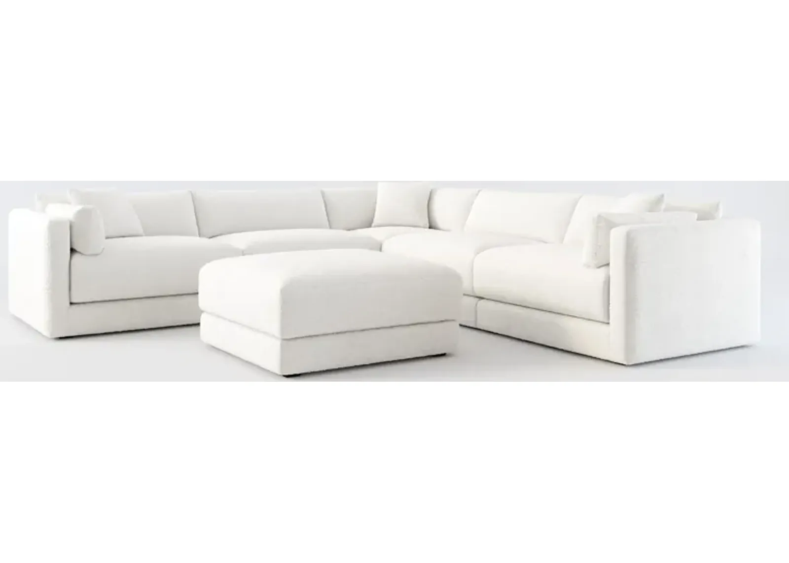 Malibu 5-Piece Sectional and Ottoman - Bloke Snow