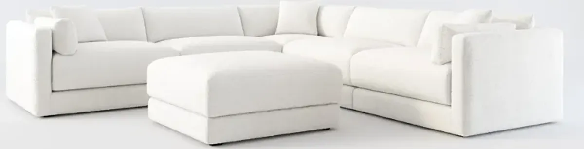 Malibu 5-Piece Sectional and Ottoman - Bloke Snow