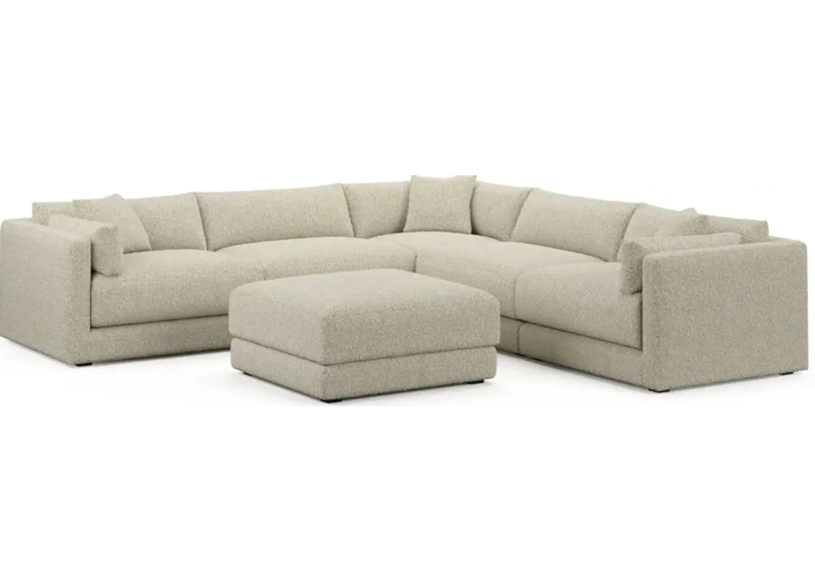 Malibu 5-Piece Sectional and Ottoman - Bloke Cotton