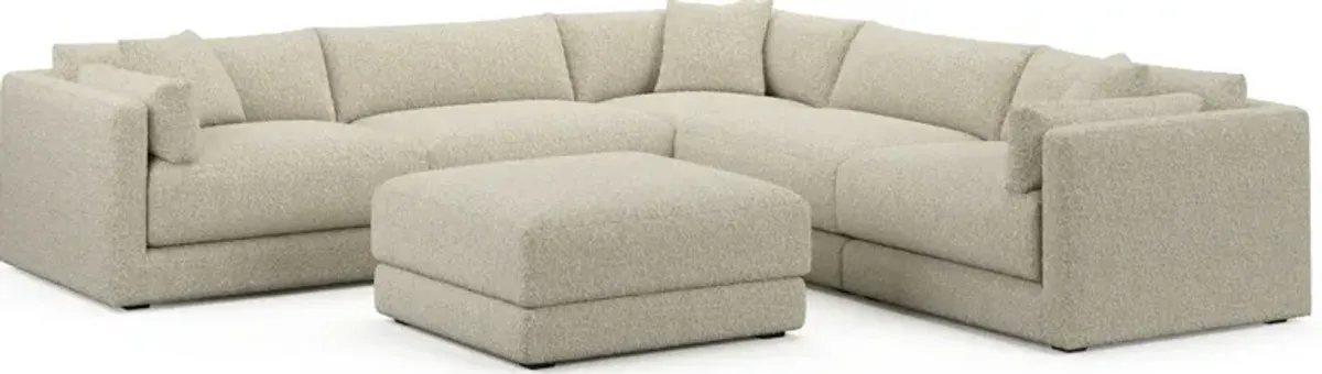 Malibu 5-Piece Sectional and Ottoman - Bloke Cotton