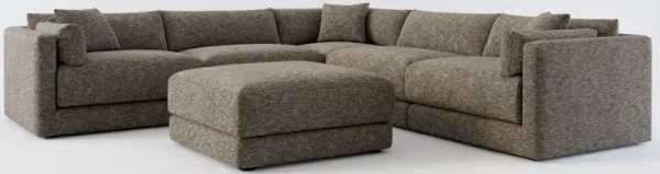 Malibu 5-Piece Sectional and Ottoman - M Walnut