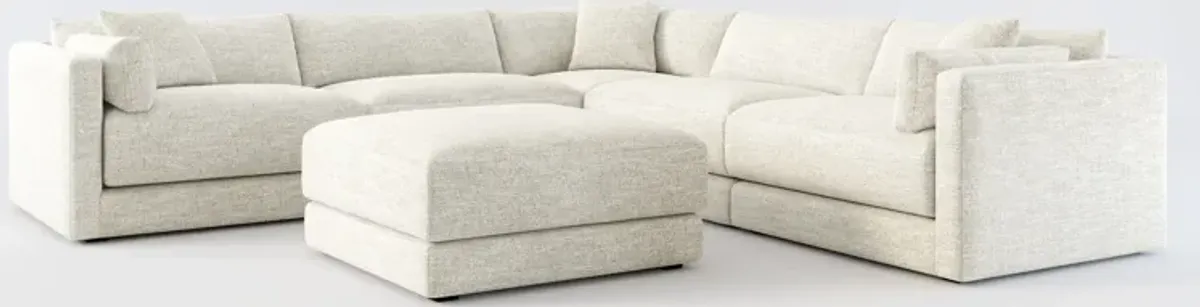 Malibu 5-Piece Sectional and Ottoman - M Ivory