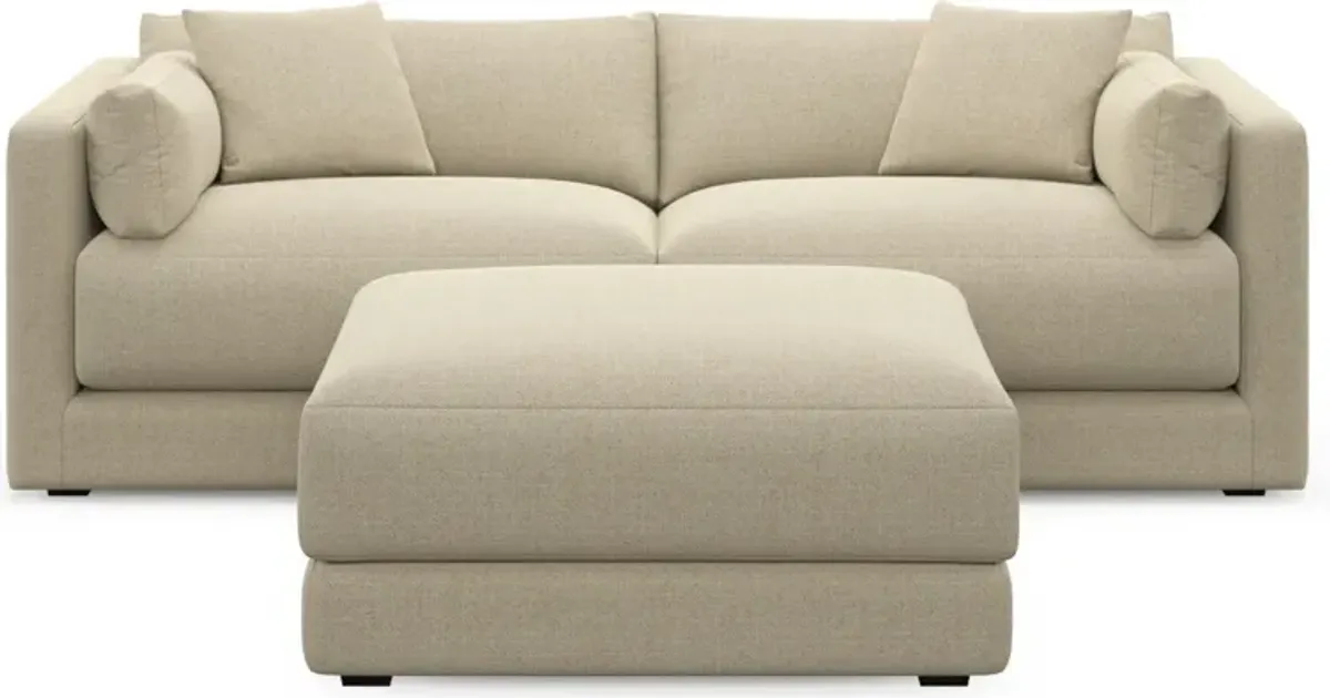 Malibu 2-Piece Sofa and Ottoman - Broderick Sand