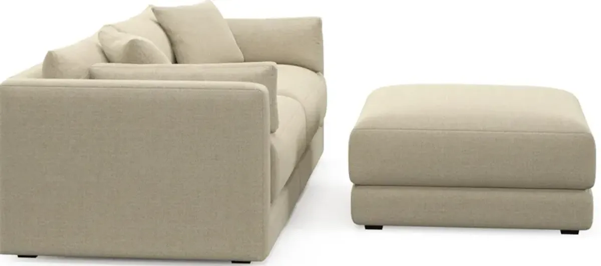 Malibu 2-Piece Sofa and Ottoman - Broderick Sand