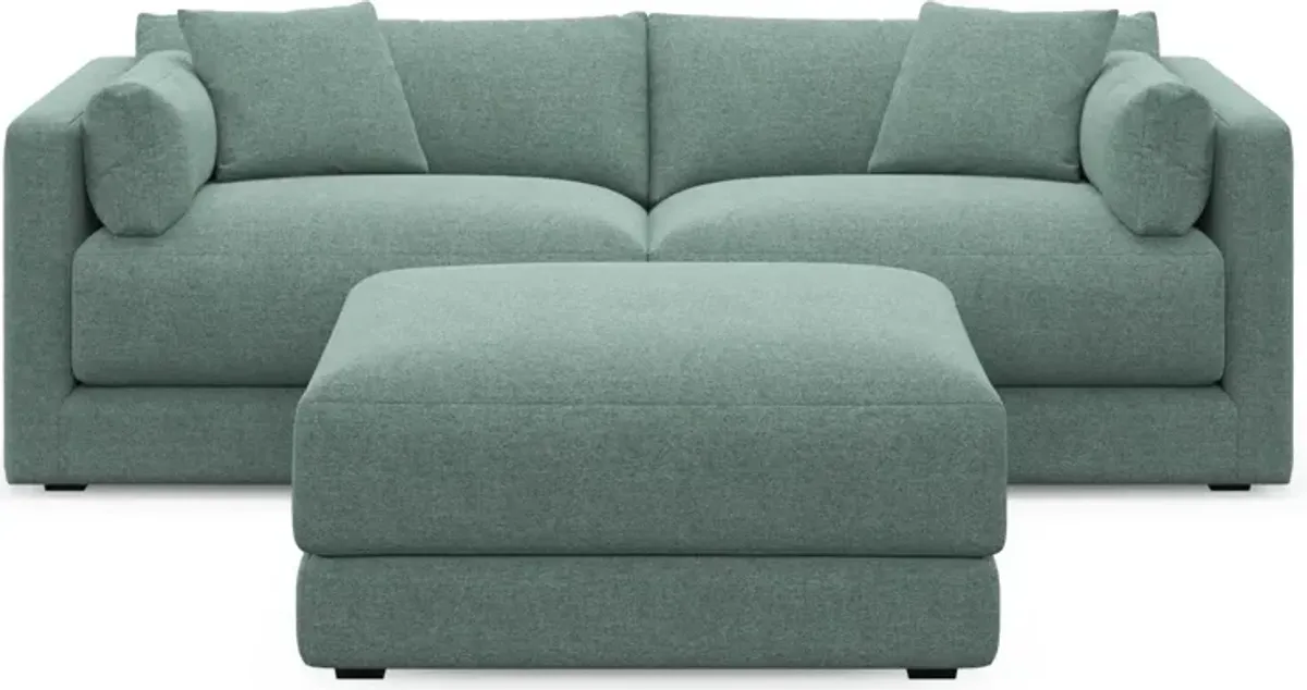 Malibu 2-Piece Sofa and Ottoman - Bridger Jade