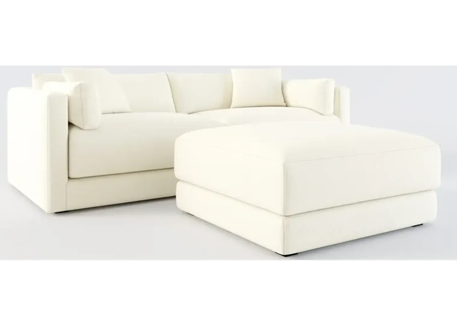 Malibu 2-Piece Sofa and Ottoman - Fincher Ivory