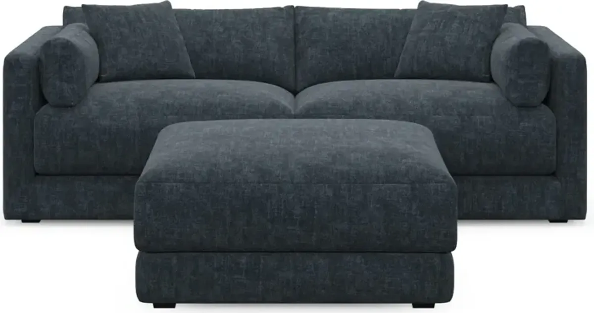 Malibu 2-Piece Sofa and Ottoman - Argo Navy