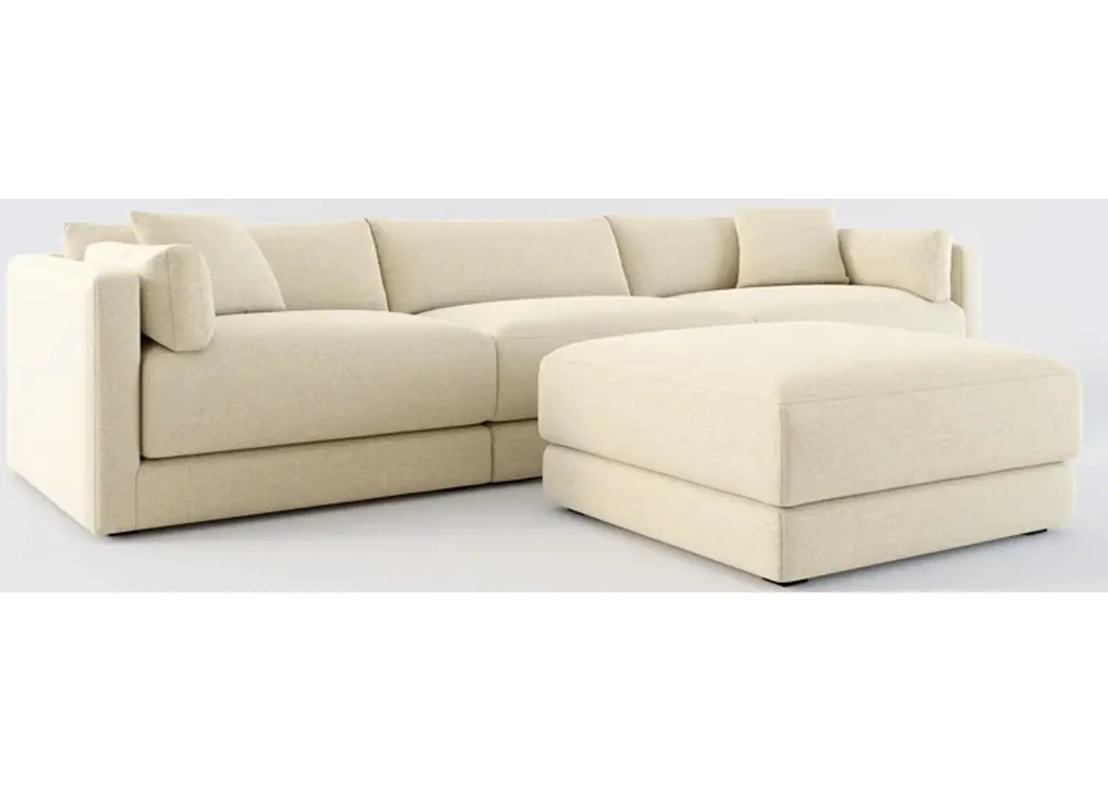 Malibu 3-Piece Sofa and Ottoman - Broderick Sand