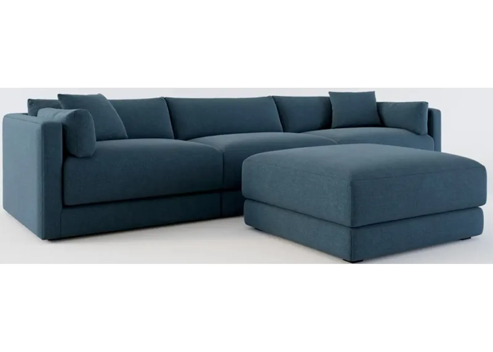 Malibu 3-Piece Sofa and Ottoman - Broderick Indigo