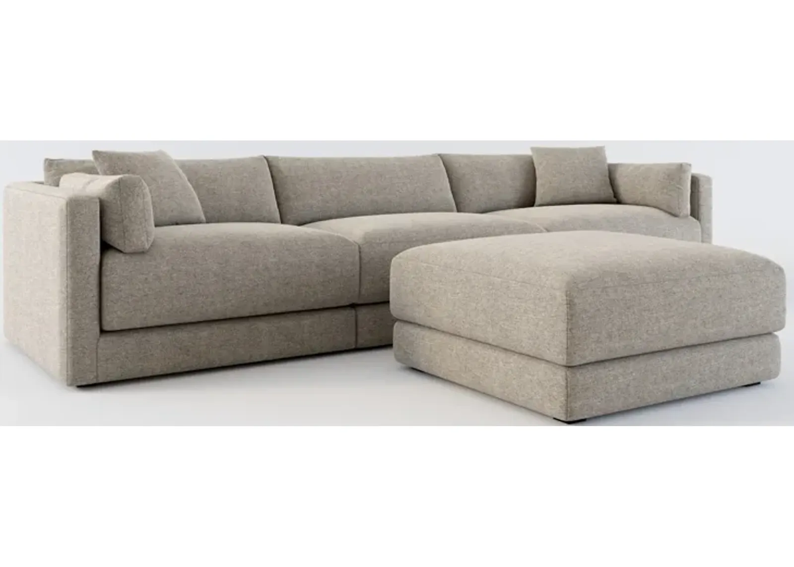 Malibu 3-Piece Sofa and Ottoman - Bridger Metal