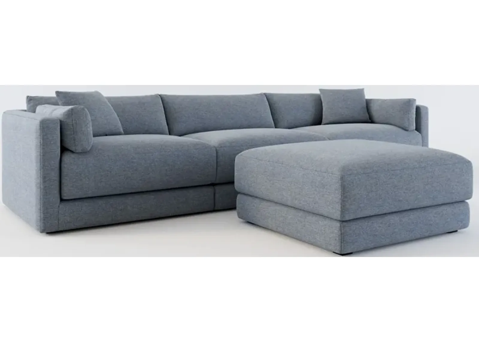 Malibu 3-Piece Sofa and Ottoman - Bridger Navy