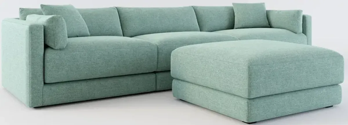 Malibu 3-Piece Sofa and Ottoman - Bridger Jade