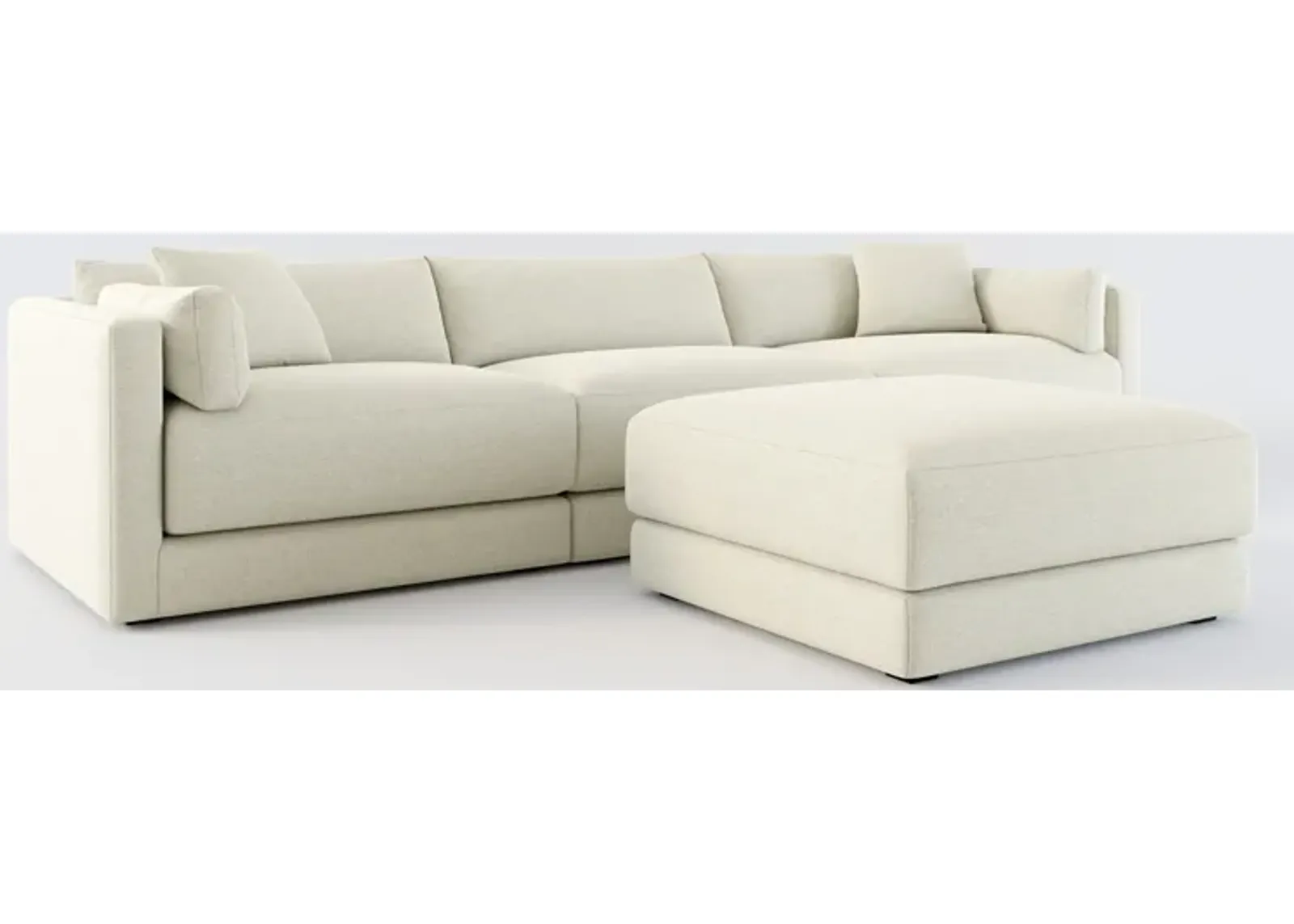 Malibu 3-Piece Sofa and Ottoman - Liv Dove