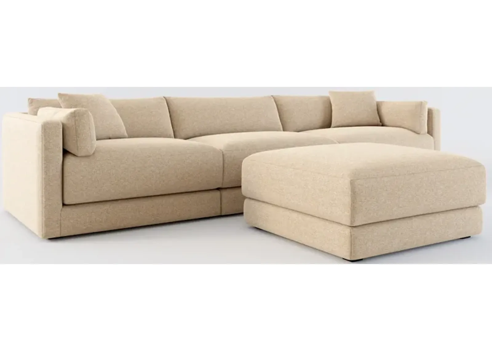 Malibu 3-Piece Sofa and Ottoman - Liv Wicker