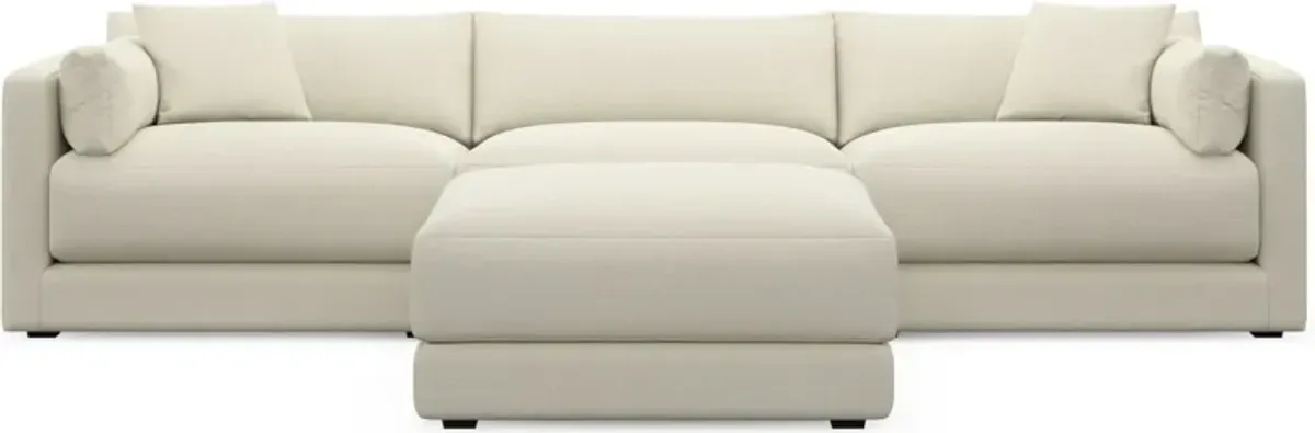 Malibu 3-Piece Sofa and Ottoman - Fincher Ivory