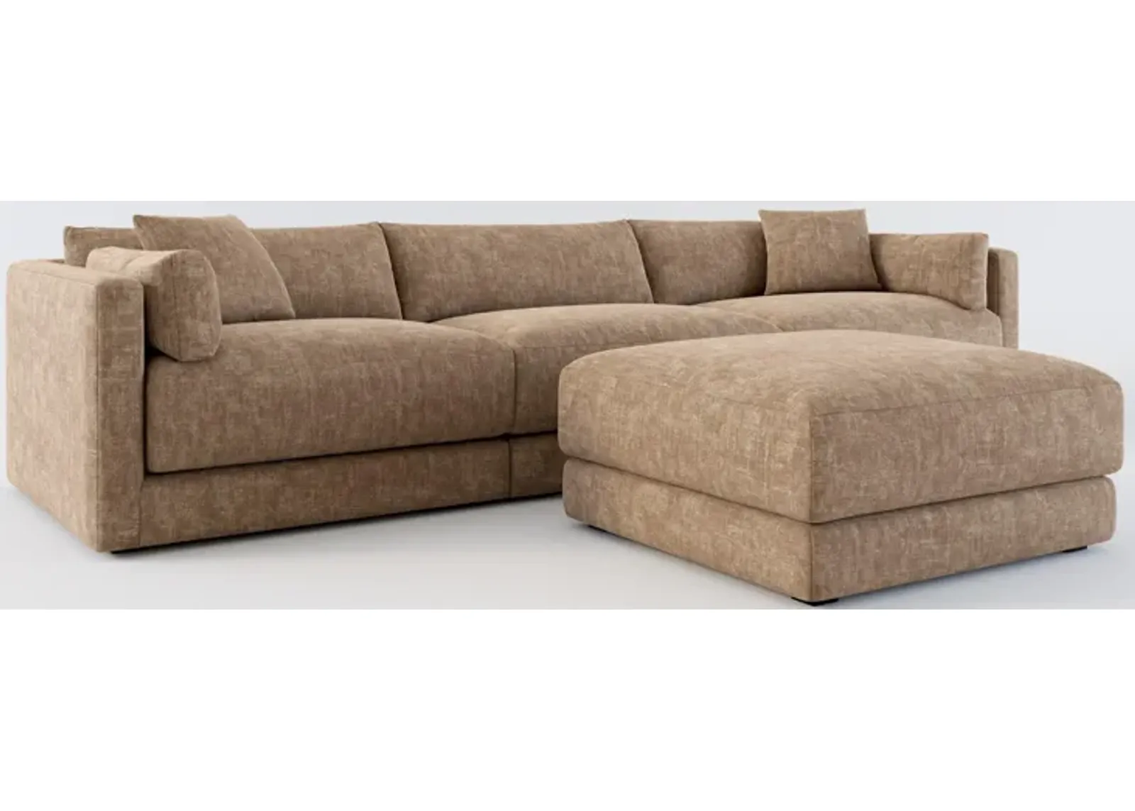 Malibu 3-Piece Sofa and Ottoman - Argo Java